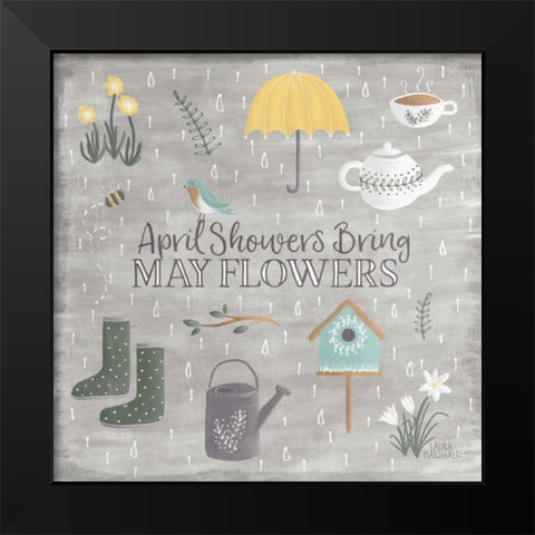 Smitten With Spring II Black Modern Wood Framed Art Print by Marshall, Laura