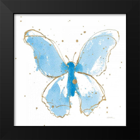 Gilded Butterflies II Black Modern Wood Framed Art Print by Novak, Shirley