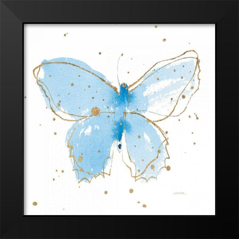Gilded Butterflies III Black Modern Wood Framed Art Print by Novak, Shirley