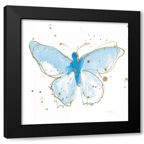 Gilded Butterflies IV Black Modern Wood Framed Art Print with Double Matting by Novak, Shirley