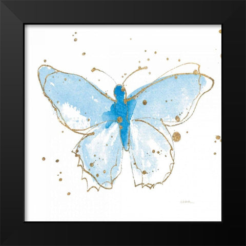 Gilded Butterflies IV Black Modern Wood Framed Art Print by Novak, Shirley