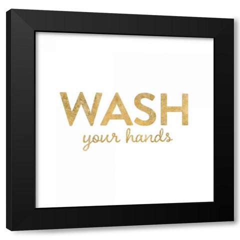 Bathroom Etiquette IV Black Modern Wood Framed Art Print with Double Matting by Wild Apple Portfolio