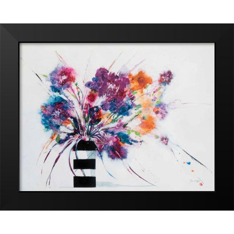 Stripes Black Modern Wood Framed Art Print by Griggs, Jan