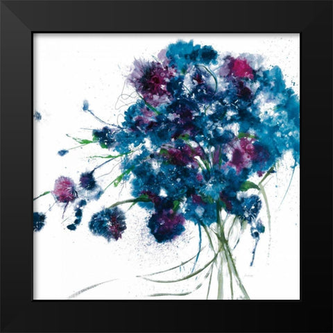 Blue Bouquet Crop Black Modern Wood Framed Art Print by Griggs, Jan