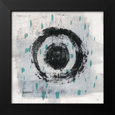 Zen Circle II Crop with Teal Black Modern Wood Framed Art Print by Averinos, Melissa