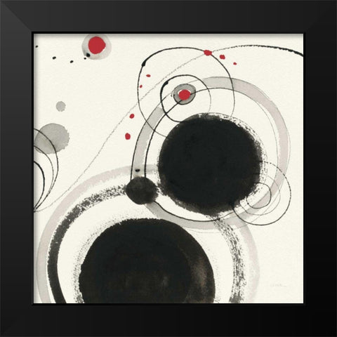 Planetary III with Red Black Modern Wood Framed Art Print by Novak, Shirley