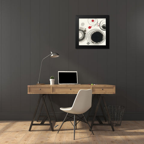 Planetary IV with Red Black Modern Wood Framed Art Print by Novak, Shirley