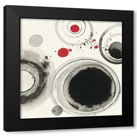 Planetary IV with Red Black Modern Wood Framed Art Print by Novak, Shirley