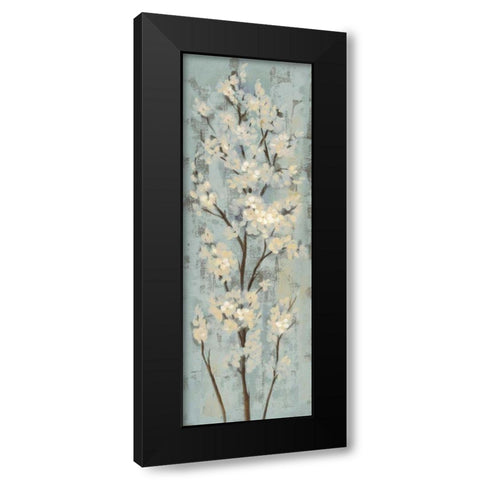 Almond Branch II on Light Blue Black Modern Wood Framed Art Print by Vassileva, Silvia