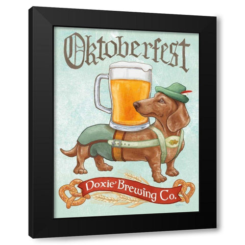 Beer Dogs III Black Modern Wood Framed Art Print with Double Matting by Urban, Mary