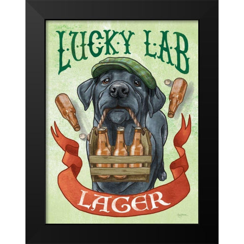 Beer Dogs V Black Modern Wood Framed Art Print by Urban, Mary