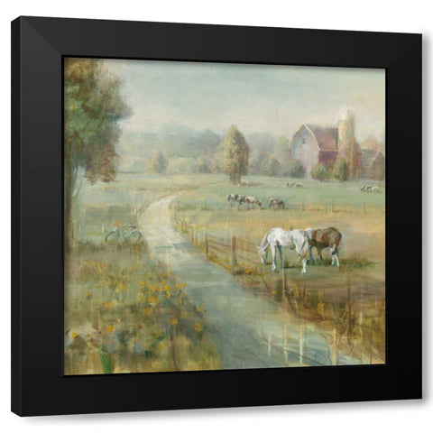 Tranquil Farm Crop Black Modern Wood Framed Art Print with Double Matting by Nai, Danhui