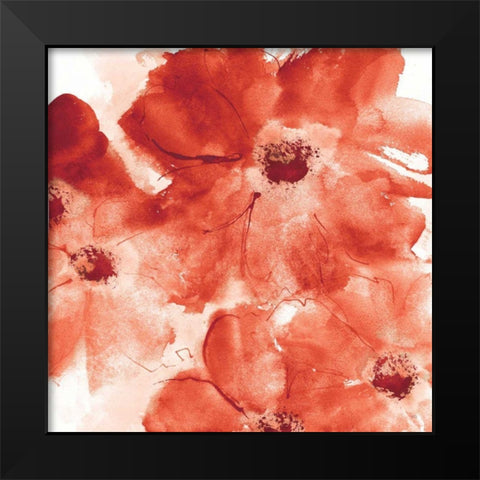 Seashell Cosmos I Red and Orange Black Modern Wood Framed Art Print by Paschke, Chris