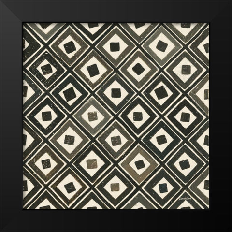 Diagonal Squares Light Black Modern Wood Framed Art Print by Lovell, Kathrine