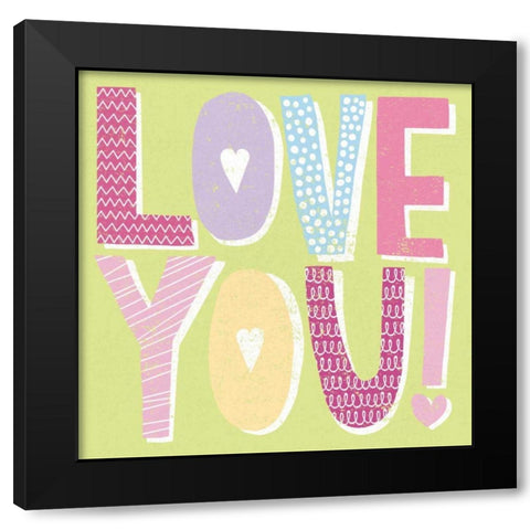 Words of Love II Black Modern Wood Framed Art Print by Hershey, Moira