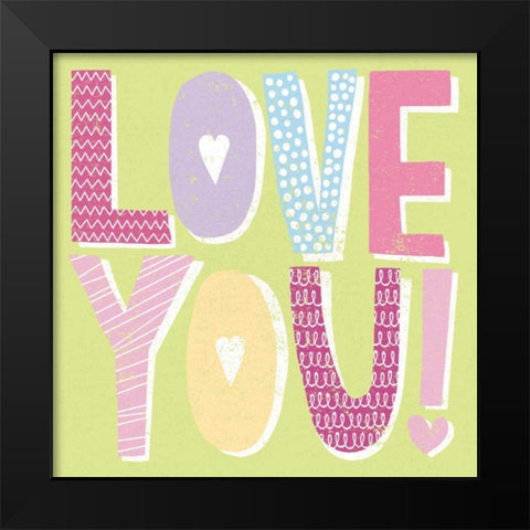 Words of Love II Black Modern Wood Framed Art Print by Hershey, Moira