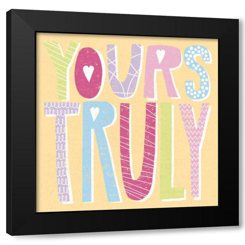 Words of Love III Black Modern Wood Framed Art Print with Double Matting by Hershey, Moira