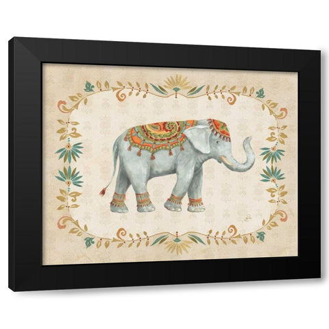 Elephant Walk II Black Modern Wood Framed Art Print with Double Matting by Brissonnet, Daphne