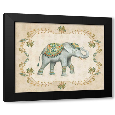 Elephant Walk IV Black Modern Wood Framed Art Print with Double Matting by Brissonnet, Daphne