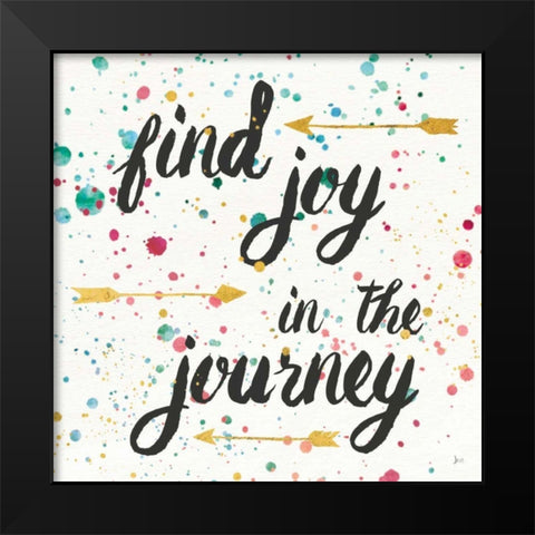 Think Happy I Black Modern Wood Framed Art Print by Aiken, Jess