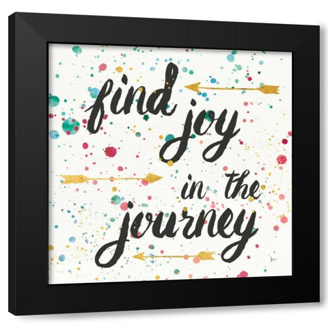 Think Happy I Black Modern Wood Framed Art Print by Aiken, Jess