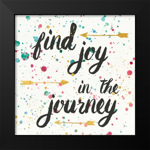 Think Happy I Black Modern Wood Framed Art Print by Aiken, Jess