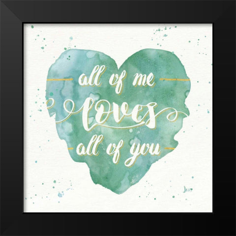 Happy Hearts I Black Modern Wood Framed Art Print by Aiken, Jess