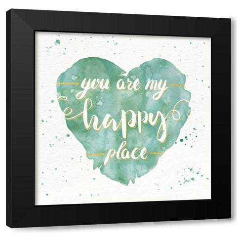 Happy Hearts II Black Modern Wood Framed Art Print with Double Matting by Aiken, Jess