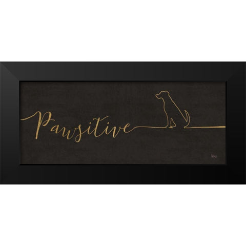 Underlined Dogs I Black Black Modern Wood Framed Art Print by Charron, Veronique