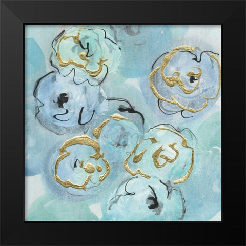Gold Edged Teal I Black Modern Wood Framed Art Print by Paschke, Chris