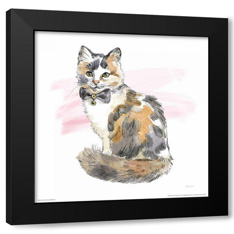 Fancy Cats II Watercolor Black Modern Wood Framed Art Print by Grove, Beth