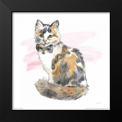 Fancy Cats II Watercolor Black Modern Wood Framed Art Print by Grove, Beth