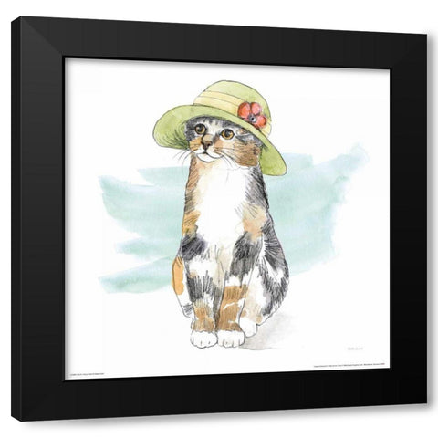 Fancy Cats III Watercolor Black Modern Wood Framed Art Print with Double Matting by Grove, Beth