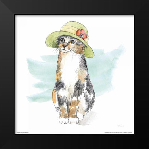 Fancy Cats III Watercolor Black Modern Wood Framed Art Print by Grove, Beth