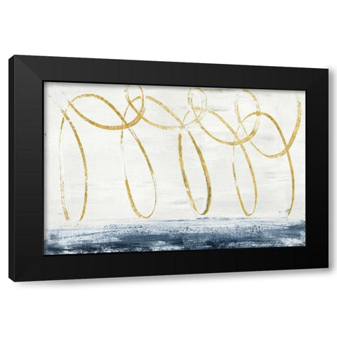 City Beach Crop Gold Black Modern Wood Framed Art Print with Double Matting by Rhue, Piper