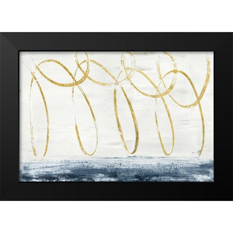 City Beach Crop Gold Black Modern Wood Framed Art Print by Rhue, Piper