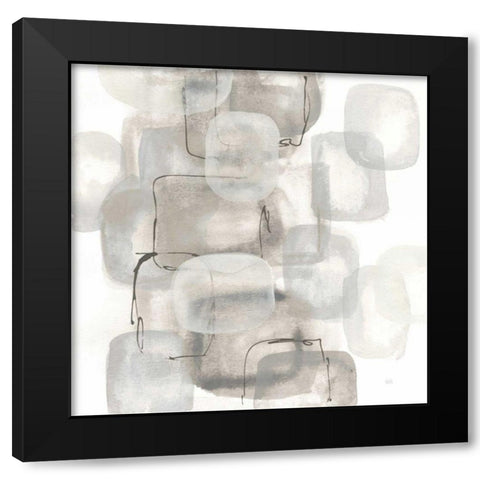 Neutral Stacking I White Black Modern Wood Framed Art Print by Paschke, Chris