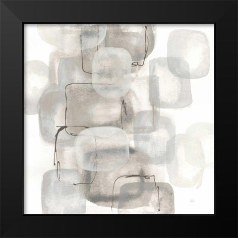Neutral Stacking I White Black Modern Wood Framed Art Print by Paschke, Chris