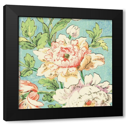 Cottage Roses VI Bright Black Modern Wood Framed Art Print with Double Matting by Schlabach, Sue