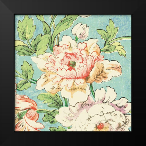 Cottage Roses VI Bright Black Modern Wood Framed Art Print by Schlabach, Sue