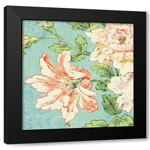 Cottage Roses VII Bright Black Modern Wood Framed Art Print with Double Matting by Schlabach, Sue