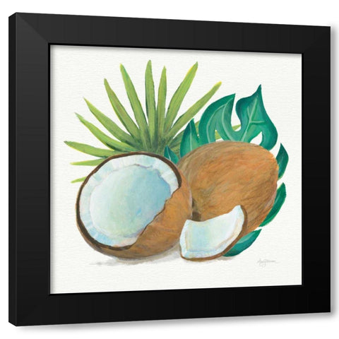 Coconut Palm V Black Modern Wood Framed Art Print with Double Matting by Urban, Mary