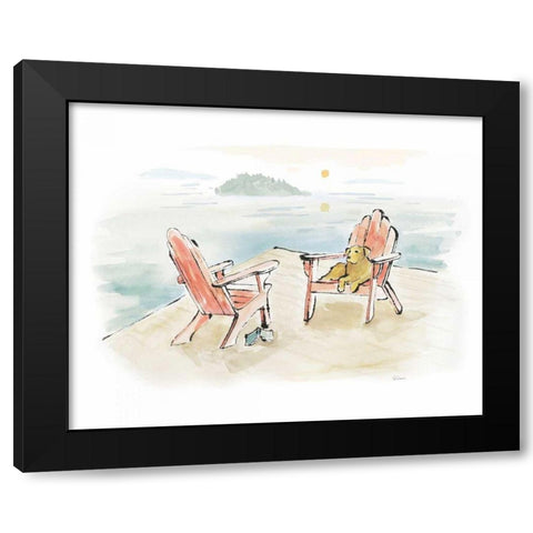 Lakeside Days I Black Modern Wood Framed Art Print with Double Matting by Schlabach, Sue