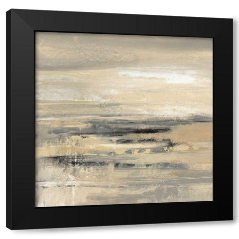 January Road Black Modern Wood Framed Art Print by Vassileva, Silvia