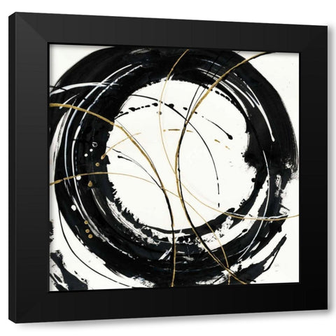 Circular Web Black Modern Wood Framed Art Print with Double Matting by Paschke, Chris