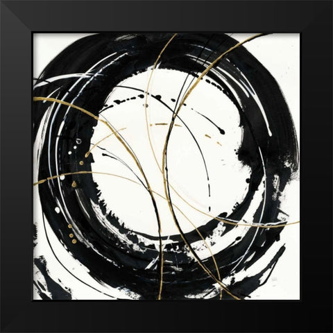 Circular Web Black Modern Wood Framed Art Print by Paschke, Chris