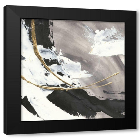 Gilded Arcs I Black Modern Wood Framed Art Print with Double Matting by Paschke, Chris
