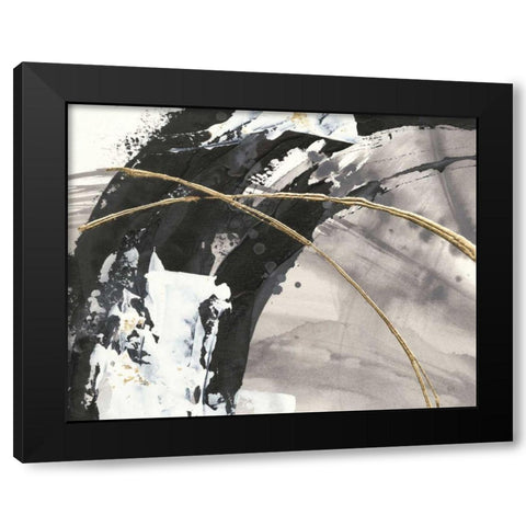 Gilded Arcs II Crop Black Modern Wood Framed Art Print with Double Matting by Paschke, Chris