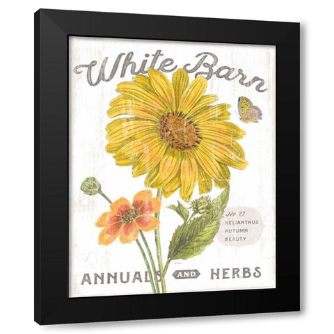 White Barn Flowers I Black Modern Wood Framed Art Print with Double Matting by Schlabach, Sue