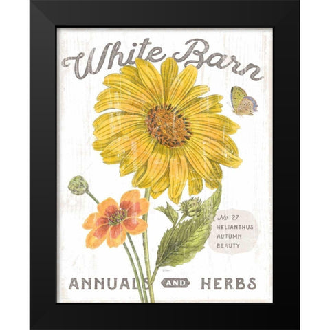 White Barn Flowers I Black Modern Wood Framed Art Print by Schlabach, Sue